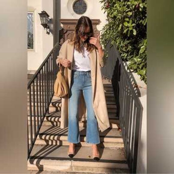 AYR The Robe Jacket Coat Tan Camel Shawl Collar Wool Blend Longline Medium - Picture 2 of 11